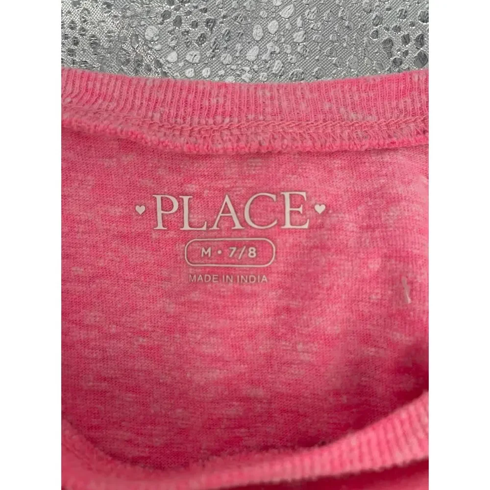 The Children's Place Girls' Pink Graphic T-Shirt Youth Size Medium 7/8